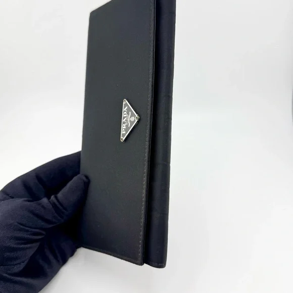 Prada Tessuto Continental Long Wallet Black Nylon & Leather w/ Silver Hardware - Picture 3 of 13